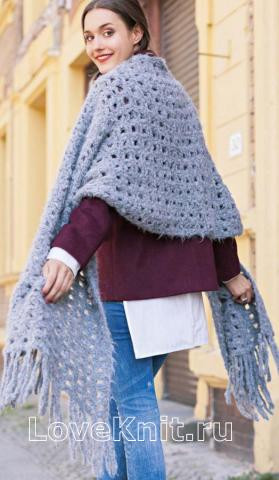 Oversize Shawl with Fringe