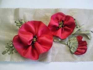 Red Poppies From Satin Lacies Red Poppies From Satin Lacies