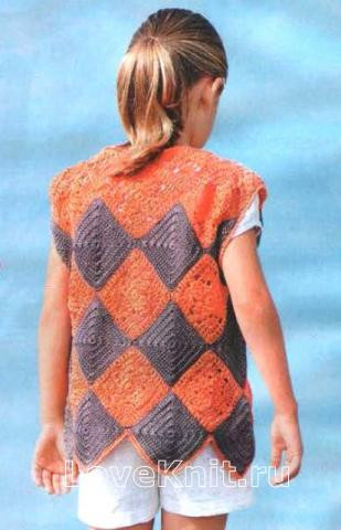 Crochet Tunic with Rhombs for Girl
