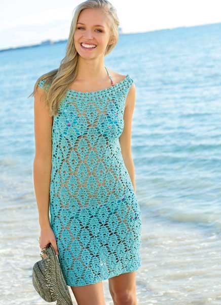 ​Crochet Turquoise Beach Dress
