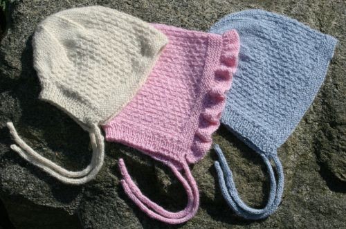 Inspiration. Knit Baby Bonnets.