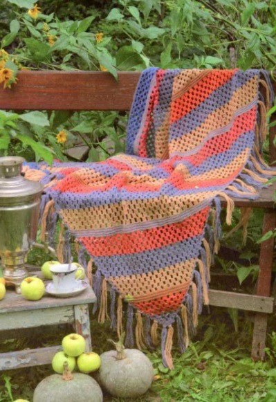 ​Stripped Crochet Shawl