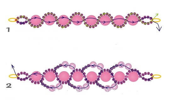 Peach Pearls Bead Necklace Peach Pearls Bead Necklace