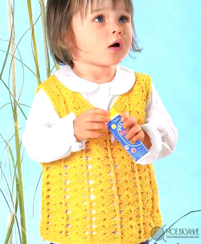 ​Crochet Yellow Vest for Baby