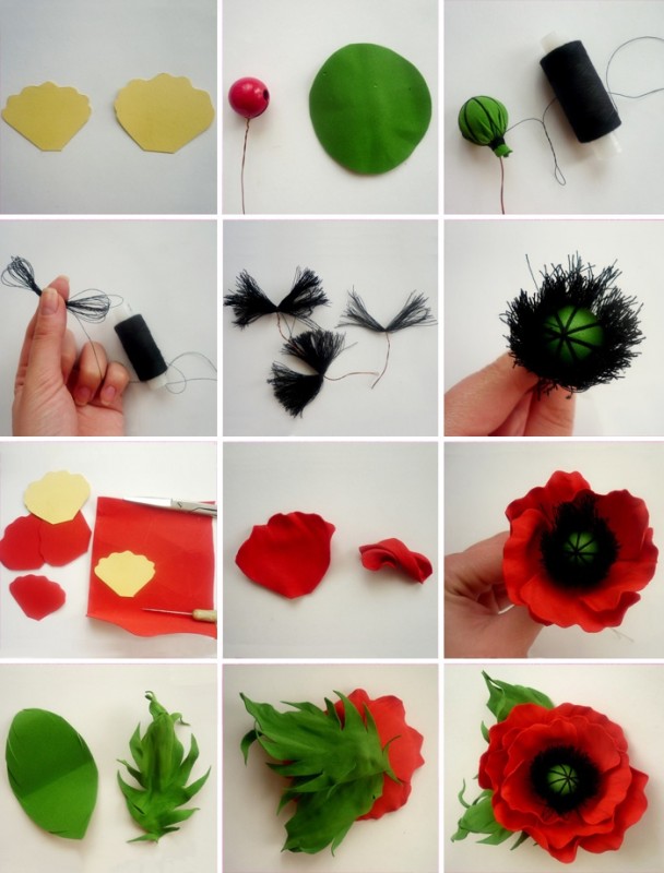 ​Foamiran Poppy Flower