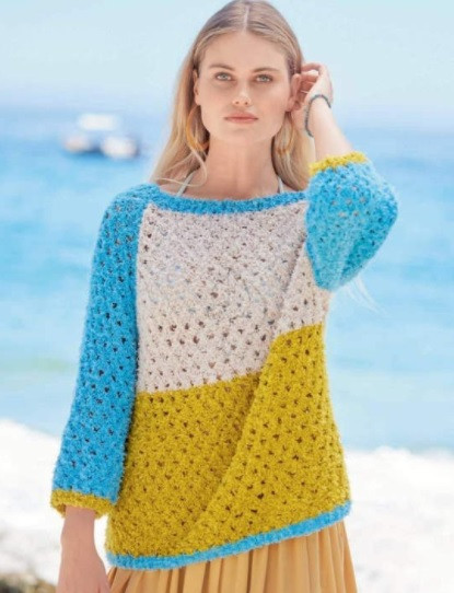 ​Three-Colored Oversize Pullover