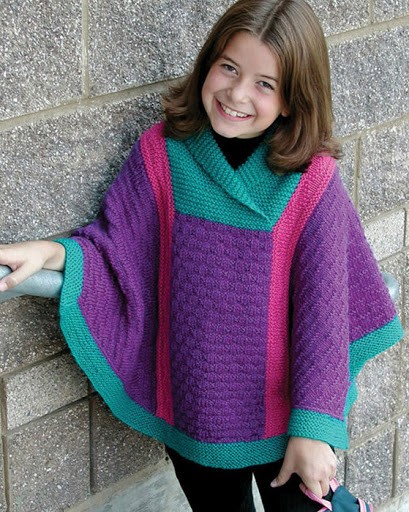 Inspiration. Knit Baby Poncho.