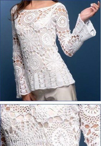 ​Japanese Motifs Crochet Blouse