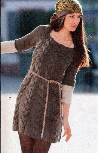 ​Knit Brown Mini-Dress