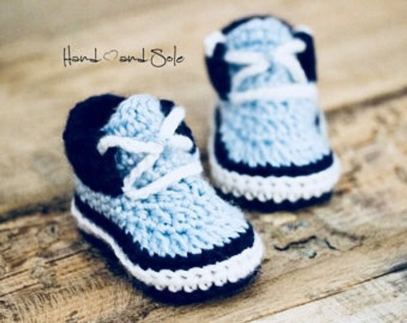 Inspiration. Crochet Baby Boy Booties.