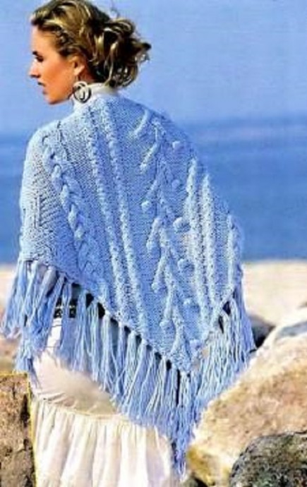 ​Blue Shawl with Beads