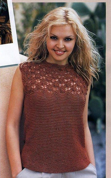 Complete Guide to Knitting a Stylish S-M Brown Cotton Garment with Detailed Instructions Complete Guide to Knitting a Stylish S-M Brown Cotton Garment with Detailed Instructions