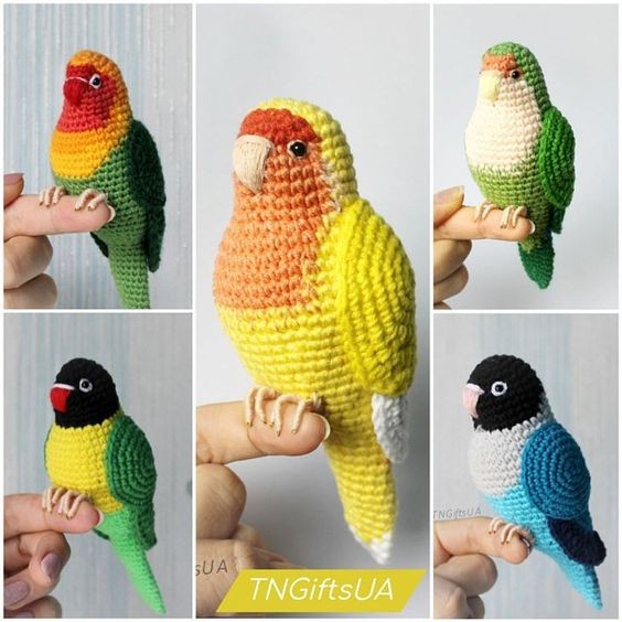 Inspiration. Amigurumi Birds.