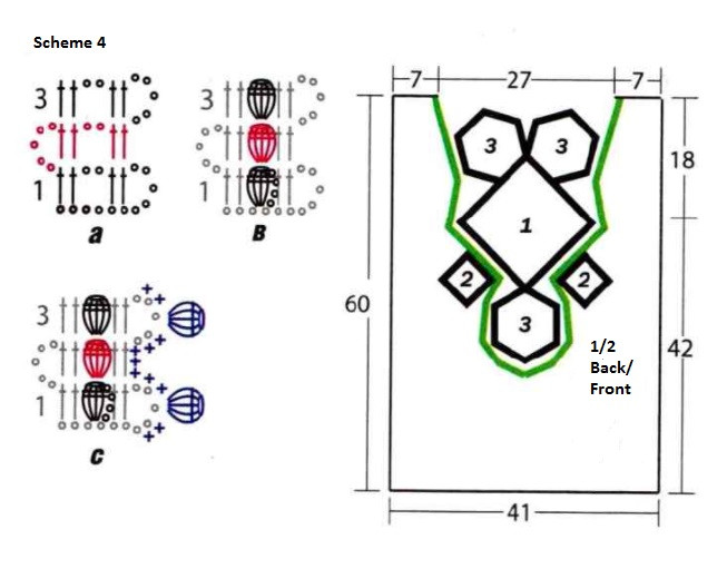 Detailed Crochet Pattern for a Beautiful Violet and Green Design Detailed Crochet Pattern for a Beautiful Violet and Green Design