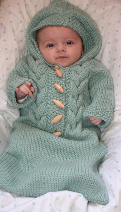 Inspiration. Knit Baby Sleeping Bags.