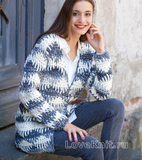 ​Two-Colored Crochet Jacket