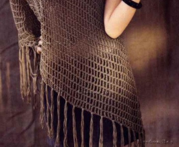 ​Crochet Brown Poncho