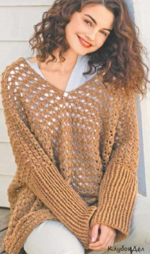 Complete Guide to Crocheting a Stylish Sweater with Golden-Brown Yarn