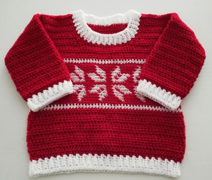 Helping our users.​ Crochet Christmas Baby Sweater.