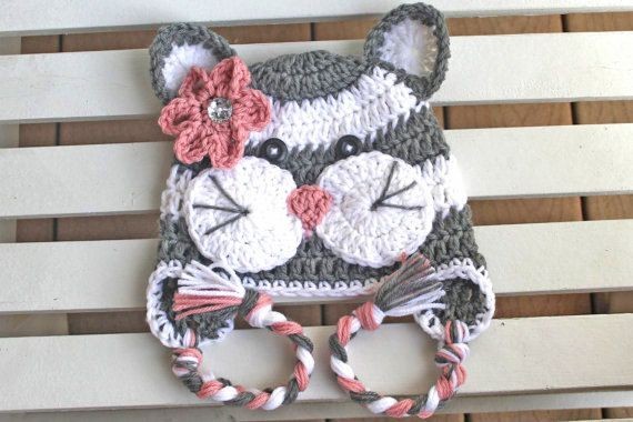 Inspiration. Crochet Baby Hats with Animals.