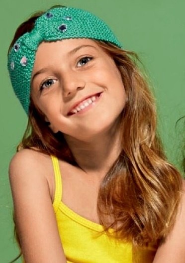 Knit Headband for Girl with Crystals Knit Headband for Girl with Crystals
