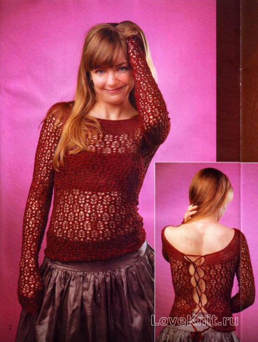 ​Crochet Burgundy Pullover