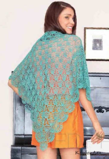 ​Light-Blue Crochet Shawl