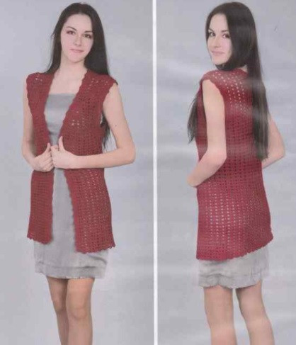Red Crochet Vest Red Crochet Vest