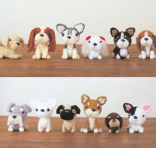 Inspiration. Crochet Amigurumi Dogs.