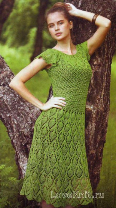​Crochet Green Dress