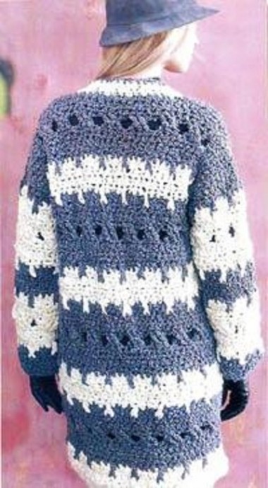 Crochet Striped Coat Crochet Striped Coat
