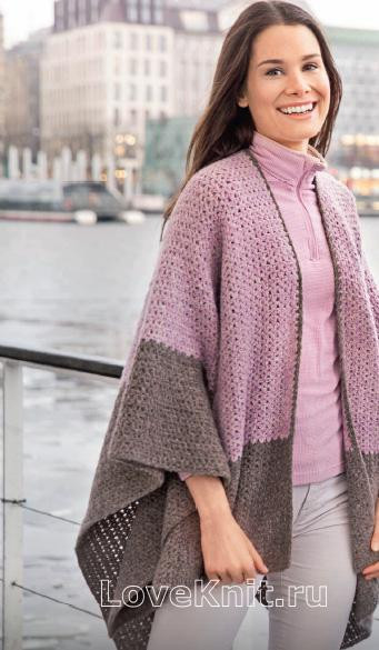 ​Crochet Two-Colored Poncho