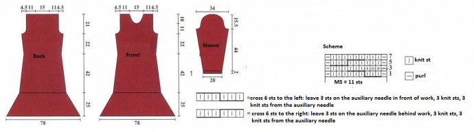 Complete Knitting Instructions for a Stylish Burgundy Sweater Using Vita Saphire Yarn