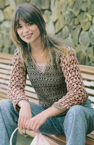Complete Crochet Guide for a Stylish Lace Sweater with Green and Beige Yarn Complete Crochet Guide for a Stylish Lace Sweater with Green and Beige Yarn
