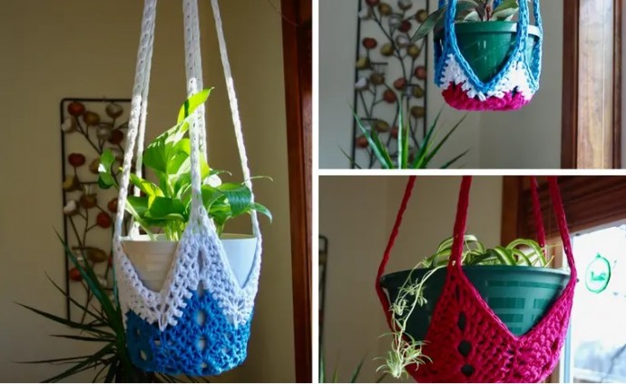 Helping our users. ​Crochet Hanging Pot-Holder.