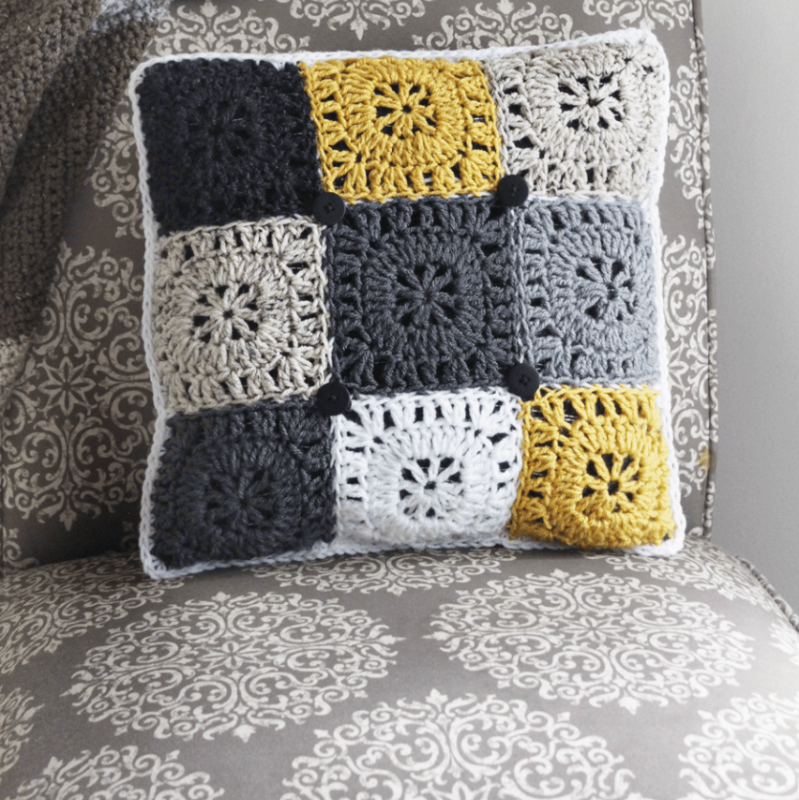 ​Squared Off Crochet Pillow