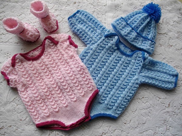 Inspiration. Knit Baby Rompers.