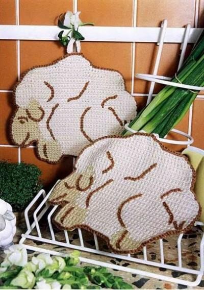 ​Crochet Sheep Oven Cloth