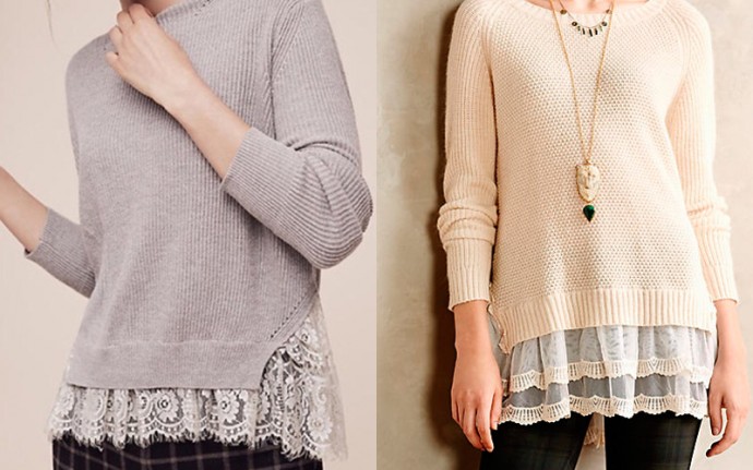 ​Lace Decoration of Pullover