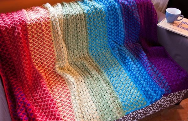 Helping our users. ​Rainbow Tunisian Tile Afghan.