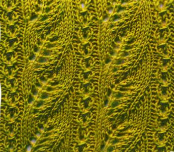 ​Knit Stripes of Leaves Pattern