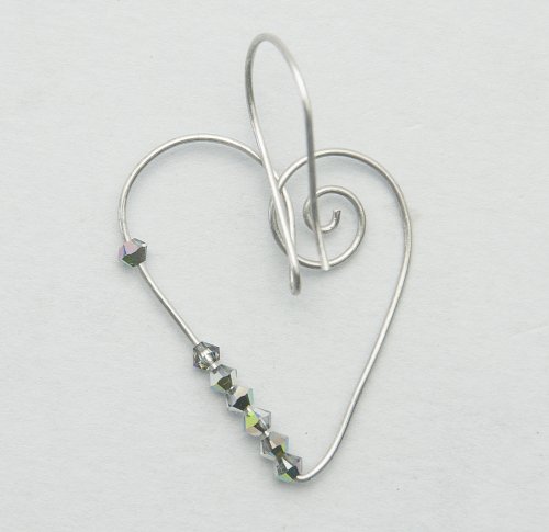 ​Murano Glass Wire Heart Earrings