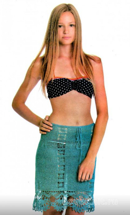 Detailed Crochet Instructions for a Stylish Skirt Using Blue Mercerized Cotton Yarn Detailed Crochet Instructions for a Stylish Skirt Using Blue Mercerized Cotton Yarn