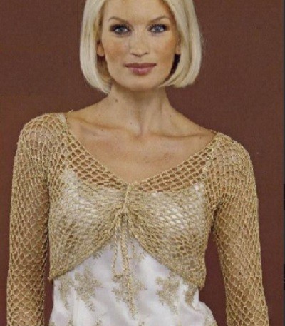 ​Gold Crochet Bolero