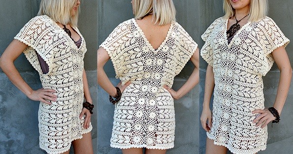 Helping our users. ​White Crochet Tunic.