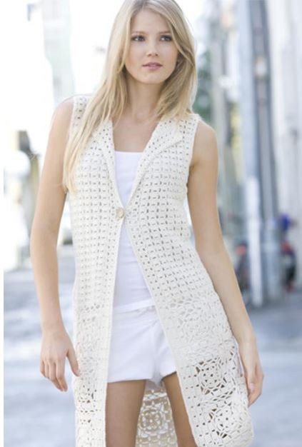 ​Long Crochet Vest