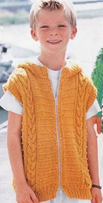 ​Yellow Kid’s Vest with Hood