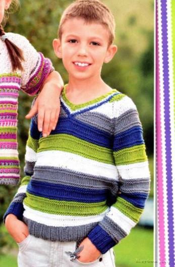 ​Knit Stripes Pullover for Boy