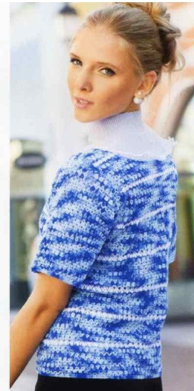 ​Melange Blue Crochet Top