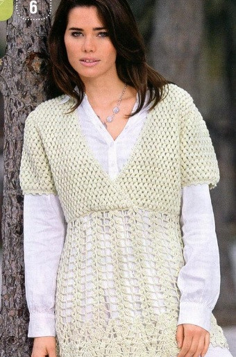 Cream Crochet Tunic